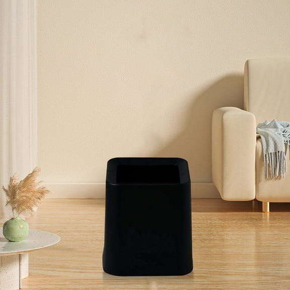 AuroraX Small Trash Can Rectangle Black 1.2 Gallon Stylish Wastebasket Modern Plastic Garbage Bin for Dormitory Living Office