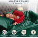 thumbnail image 2 of Juego De Sábanas Matrimonial De Satín Lujosas Modelo Verde, 2 of 4