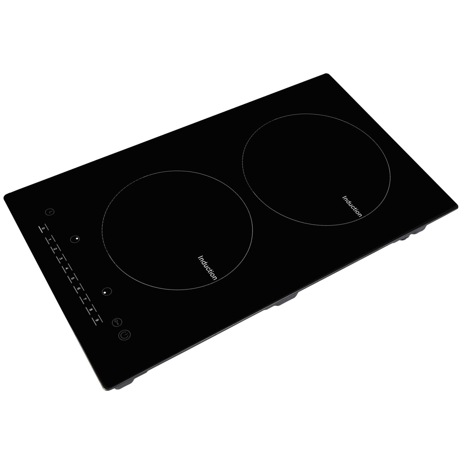 12 Inch 2-Burner Induction Cooktop, 1800W Built-in Electric Stove with 9 Power Levels, Touch Screen LED Display, Child Lock and Overheat Protection for Safe Cooking