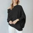thumbnail image 4 of Sweaters For Women Asymmetric Draped Jumper Long Batwing Sleeve Off The Shoulder Slouchy Knit Pullover L Womens Sweaters, 4 of 7
