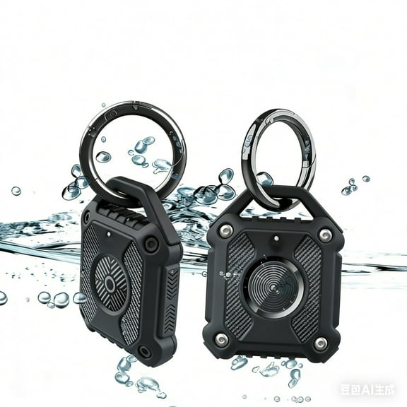 Rugged IP68 Waterproof 360° Full Protective Case For Apple AirTag, Hard TPU Holder Item Finders Cover with Metal Keychain Loop for Keys, Pets, Luggage