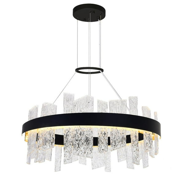 CWL Lighting Guadiana 32" Glass LED Chandelier in Clear/Black