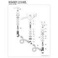 thumbnail image 3 of Kingston Brass KS4301ZL Silver Sage Two-Handle Deck Mount Roman Tub Faucet, Polished Chrome, 3 of 4