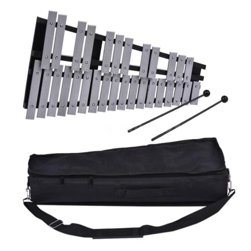 2 Rubber Mallets with Wood Base and 30 Metal Keys Professional Glockenspiel Xylophone Percussion Instrument for Adults and Kids Carrying Bag Giantex Foldable Glockenspiel Xylophone 30 Note 