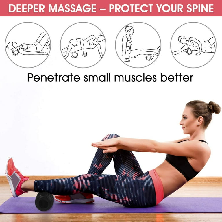Yes4All Foam Roller Massage Peanut Ball Roller Black and Red