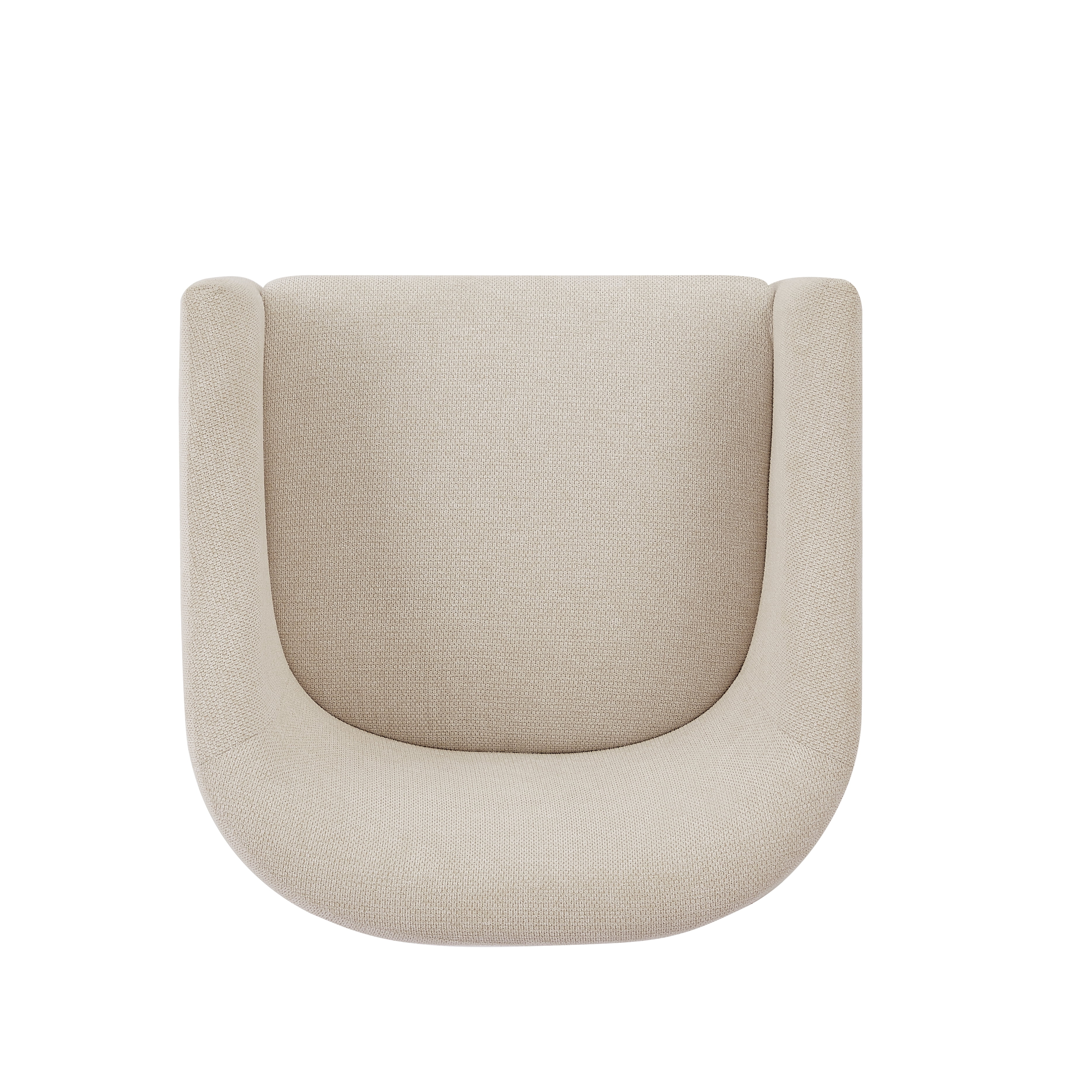 Euroco Modern Barrel Accent Chair Set of 2, Chenille Upholstered Armchair with Hammered-Texture Metal Base for Living Room,Ivory