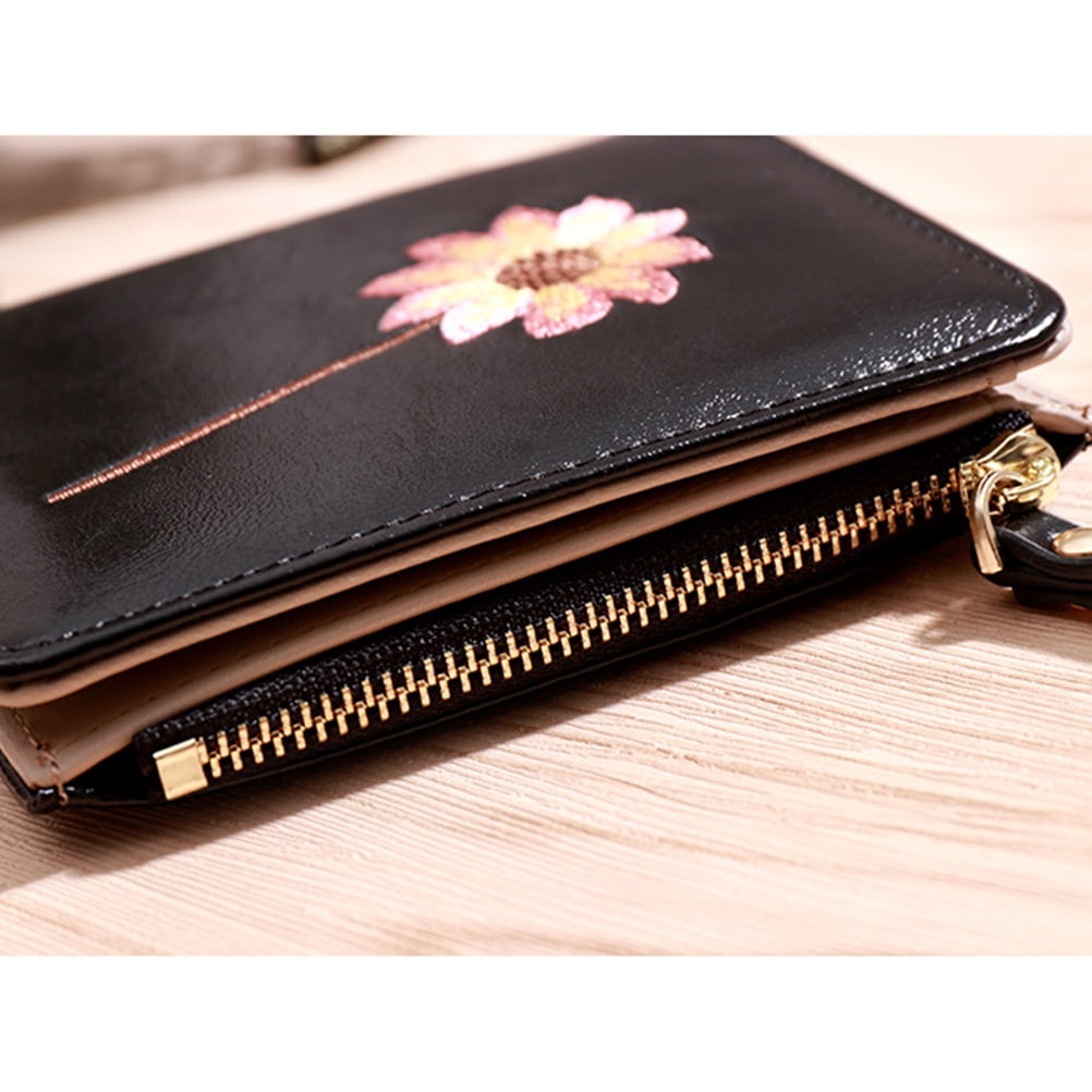 Luxshiny Girls Black PU Purse Set Bifold Wallet Stylish Birthday Accessory
