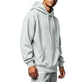 thumbnail image 5 of Men’s Loose Fit Hooded Pullover Sweatshirt, Soft Brushed Hoodie with Kangaroo Pocket & Drawstring Hood, Casual Long Sleeve Hood Top for Daily Life Sports Street Fashion Light Gray XL, 5 of 10