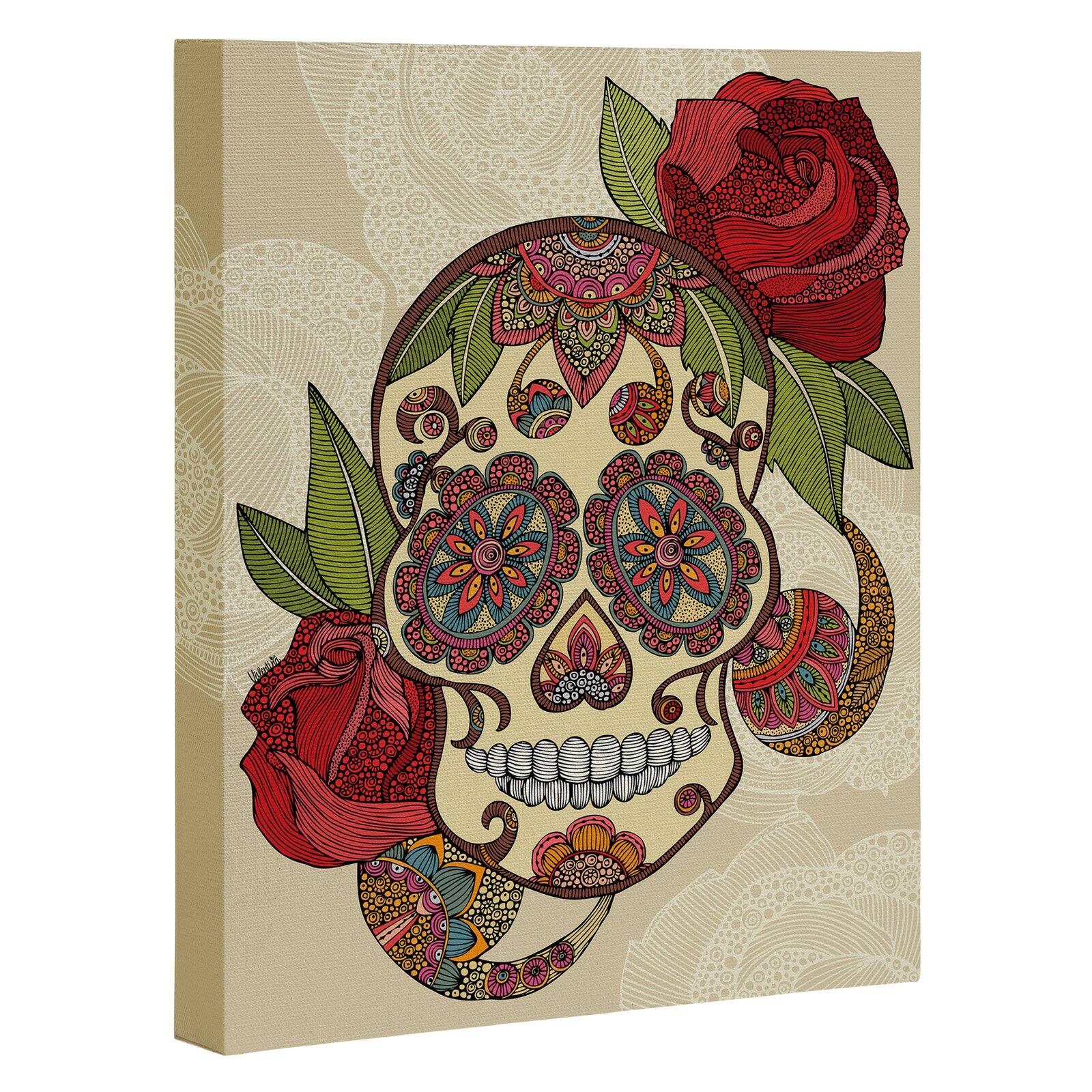 Deny Designs Sugar Skull Canvas Wall Art