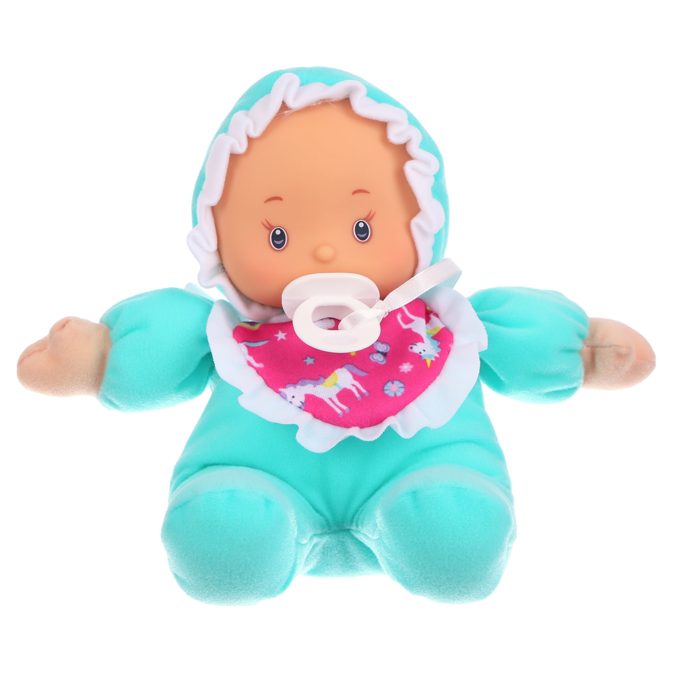 My Sweet Love 10-inch Soft Baby Doll with Removable Bib and Pacifier, Teal Outfit