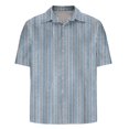 thumbnail image 5 of Ashirexll Button up Shirt Men, Big and Tall Shirts for Men, Striped Printed Loose Button Shirts Short Sleeve Turndown Collar Blouse for Casual Wear, 5 of 5