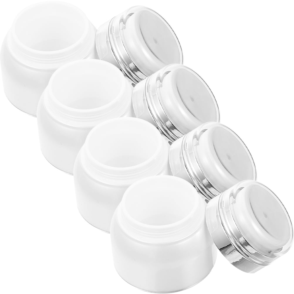 unbranded 4 Pcs Syrup Vacuum Bottle Airless Pump Jar Travel 7x6.7cm