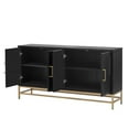 thumbnail image 6 of Tcbosik 59.8" Buffet Sideboard, Modern Credenza with Adjustable Shelves & 4 Doors, Accent Cabinet with Metal Legs for Dining Room, Living Room, Entryway, Black, 6 of 10