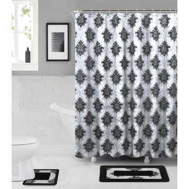 Reverly Damask 15-Piece Bathroom Shower Set - Walmart.com