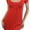 Red, variant on ToBeInStyle Women's Long Scoop Neck Tunic Dress with Cap Sleeves