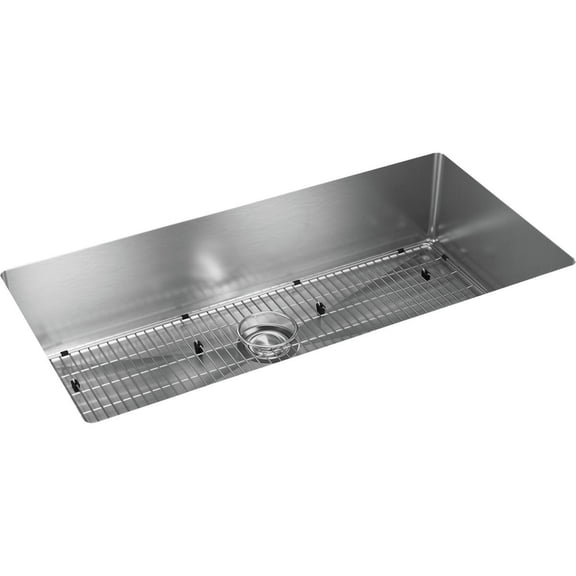 Elkay Crosstown Stainless Steel 36-1/2" x 18-1/2" x 9", Single Bowl Undermount Sink Kit