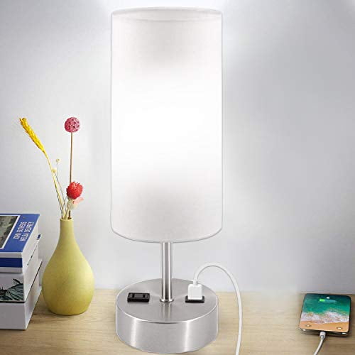 3 Way Dimmable Touch Control Table Lamp Bedside Model Nightstand Desk With Usb Port And Ac Warm Daylight Light For Bedroom Kids Room Dorm Office 2 Bulbs Included Com 3 Way Dimmable Touch Control Table Lamp, Kids Touch Lamps