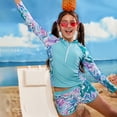 thumbnail image 4 of Tiweut Two Piece Swimsuits for Girls Long Sleeve Two Piece Rash Guard Top and Shorts Youth Surfing Diving Swimwear 7-8 Y, 4 of 4