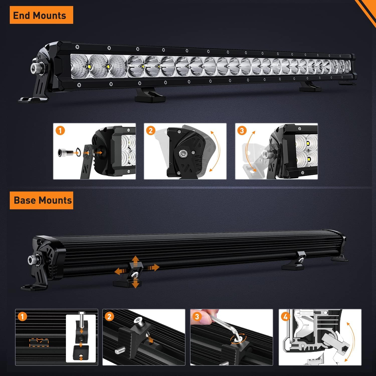 Nilight LED Light Bar 30 Inch 120W Flood Spot Combo Beam 14400LM IP68 Offroad Single Row Slim Driving Lamp for Pickup Truck SUV ATV UTV Boat Jeep