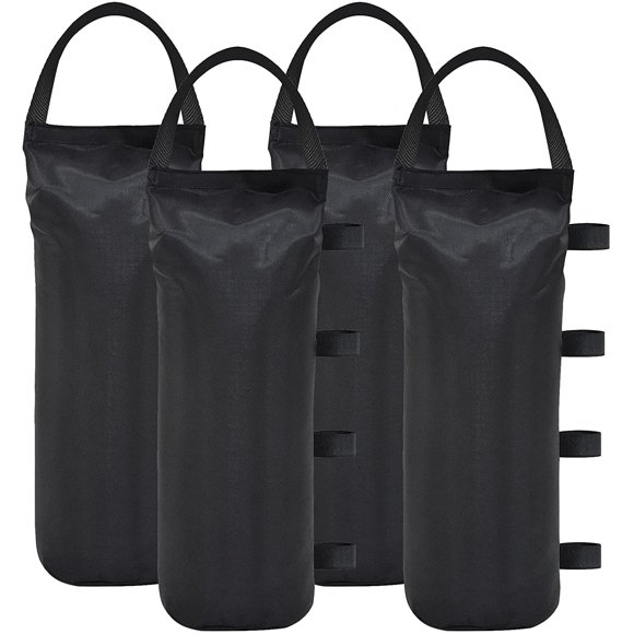 112 Lbs Extra Large Pop Up Canopy Weights Sand Bags For Ez Pop Up Canopy Tent Outdoor Instant Canopies, 4-Pack,Black (Without Sand) Dark Black