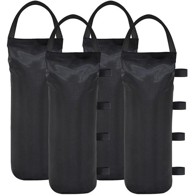 Bolsas de arena con pesas para dosel emergentes extra grandes de 112 libras para carpa con dosel emergente Ez, toldos instantáneos para exteriores, paquete de 4, negro (sin arena) negro oscuro