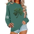 thumbnail image 2 of TaTaai Ladies St Patricks Holiday Pullover Sweatshirt Long Sleeve Crewneck Casual Top Fleece Lined Loose Fit Winter Festival Wear Gift, 2 of 6
