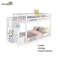 thumbnail image 4 of Bellemave Twin Over Twin Bunk Bed With Stairs Wood Bunk Bed Frame with Storage and Guardrail Bunk Bed, Floor Bed with Wood Slats Support, White, 4 of 11