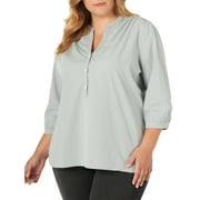 Lee Women’s Plus All Purpose ¾ Sleeve Front Button Popover