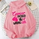 thumbnail image 2 of Sudadera holgada con estampado de letras "Elegir a la chica equivocada" para mujer, con concienciación sobre el cáncer de mama, camisetas casuales de manga larga, 2 of 4