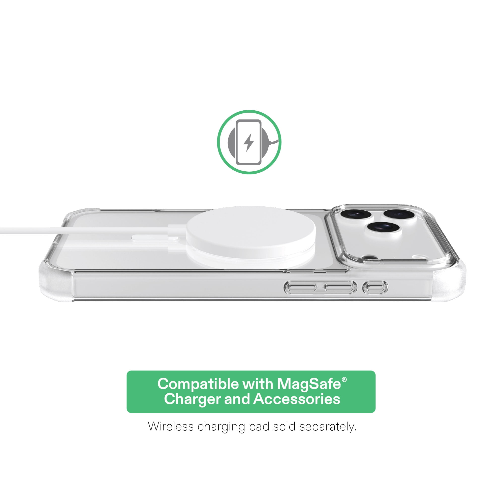 onn Clear Phone Case for iPhone 18 Pro / 17 Pro, MagSafe Compatible