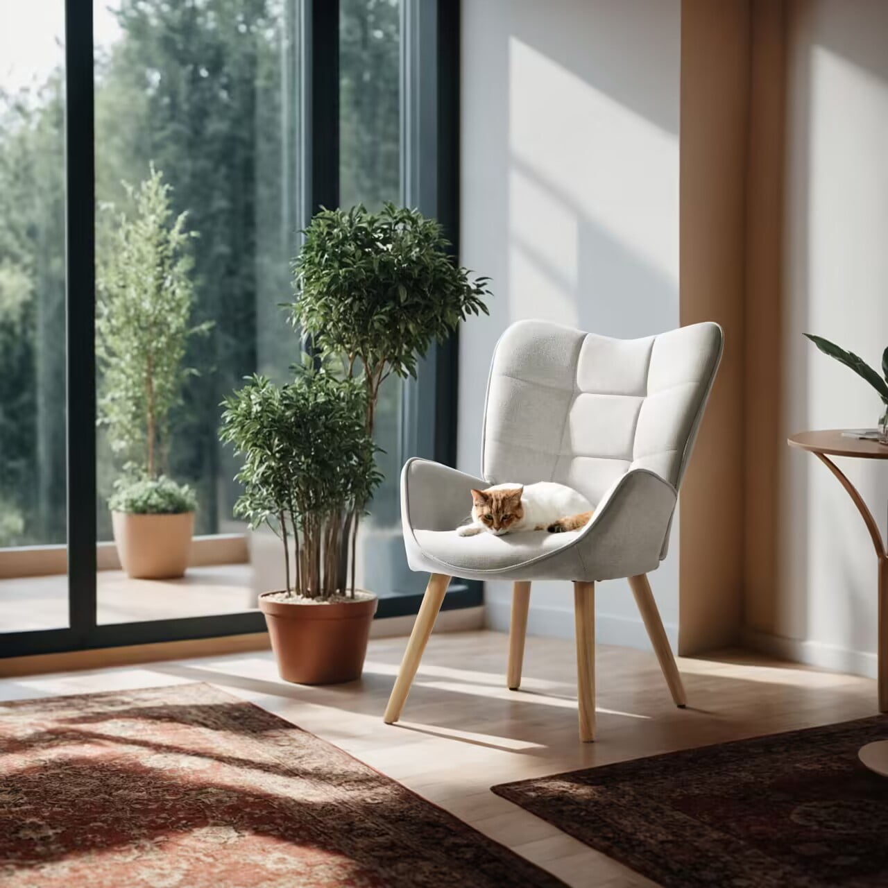 Homy Casa Waiting Room Guest Chair Office Reception Charis Lounge Charis for Living Room Bedroom Makeup, Beige