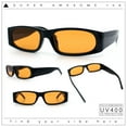 thumbnail image 2 of Classy Mod Narrow Rectangle Sport Plastic Dad Fashion Retro Sunglasses Black - Orange, 2 of 8