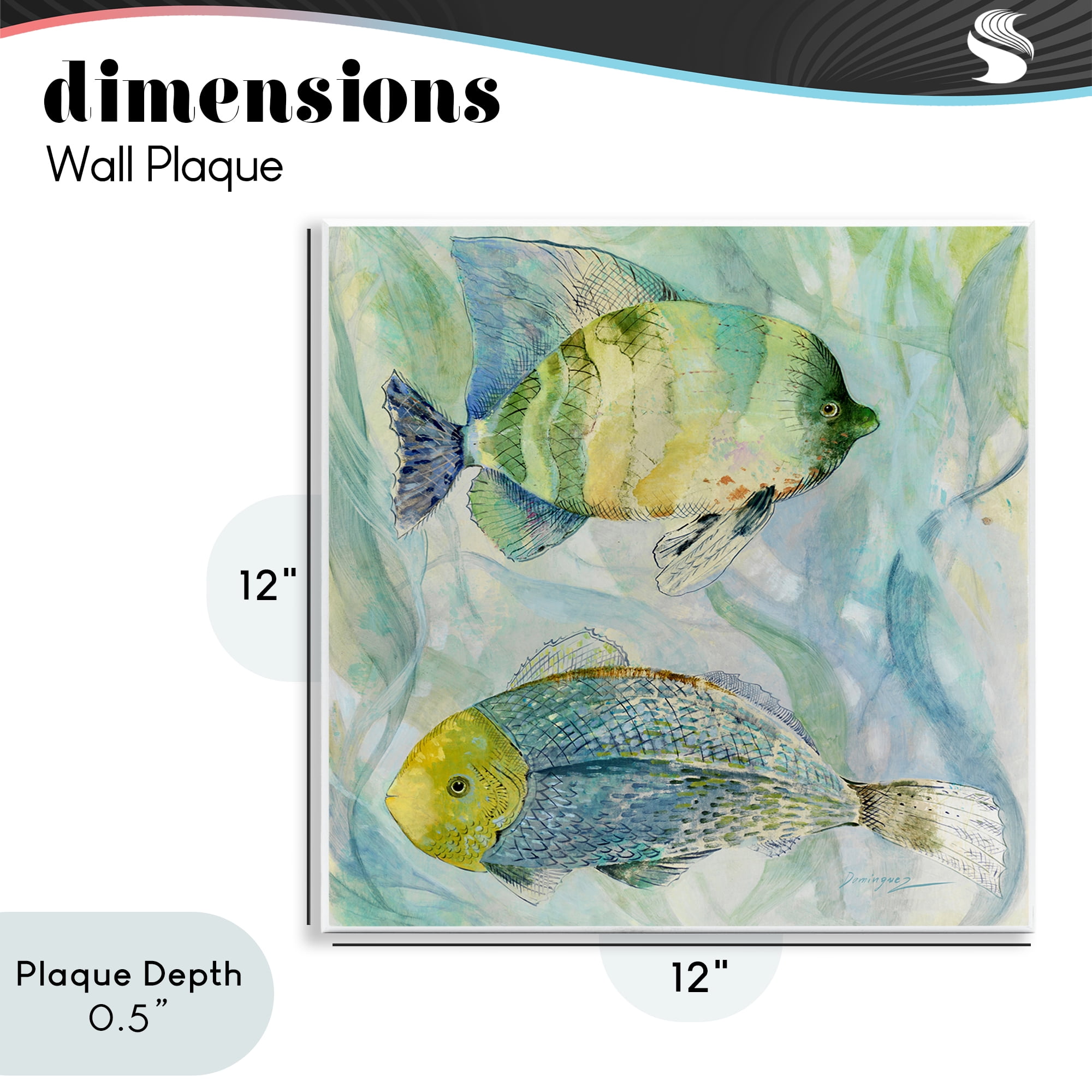 Stupell Industries Sweet Fish Duo Blue Green Wall Plaque Art, design by Lorenzo Collective