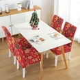 thumbnail image 3 of Red Christmas Chair Covers Set of 4,Winter Gingerbread Christmas Tree Snowflake Chair Protectors,Elastic Removable Washable Dining Chair Covers for Winter Christmas Kitchen Dining Room Holiday Decor, 3 of 6
