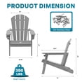 thumbnail image 5 of FURRYFECTION Folding Adirondack Chair Set of 2 with Cup Holder,All-Weather HDPE Outdoor Fir Pit Chairs for Patio Garden Backyard,Grey, 5 of 9