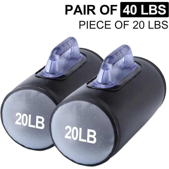 DEIRIS Water Filled Dumbbells Set - Adjustable Weights up to 40lbs, Portable Travel Fitness Equipment for Home Gym & Strength Training