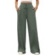 thumbnail image 3 of Pantalones de Pijama Holgados de Punto Suave con Bolsillos y Pernera Acanalada para Mujer con Cordón Ajustable. Verde XXL, 3 of 10
