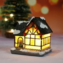 VOTRUDI Christmas Resin House Decorations,Christmas Decorations Indoor Clearance,LED Warm Light Microscape,Christmas Indoor Decor for Room Office Tabletop,Multicolor