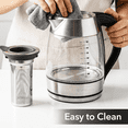 thumbnail image 4 of OVENTE Electric Tea Kettle with Temperature Control, Removable Tea Infuser, Easy to Fill Lid, Keep Warm Function, Auto Shut-Off, 1.7L Double Wall Borosilicate Glass, Stainless Steel Base, Silver KD68, 4 of 9