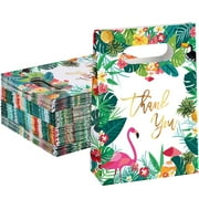 Marspark 60 Pcs PriNst Hawaiian Gift Bags Luau Party Tropical Goodie Candy Bags with Handle Summer Aloha Treat Bags Thank You Gift Bags for Hawaiian Luau Party Supplies(Hawaii Style)