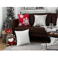 thumbnail image 3 of Fundas de almohada de invierno de Papá Noel con copos de nieve bordados, suaves, gruesas, cuadradas y sólidas, paquete de 2, 18 x 18 pulgadas, 3 of 4