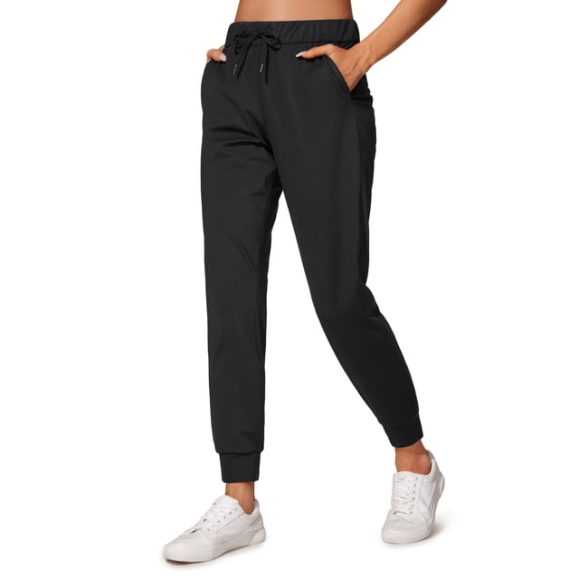 Joggers CRZ YOGA, entrenamiento elástico en 4 direcciones para mujer, color negro S
