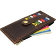 thumbnail image 5 of RFID Blocking Women's Wallet Vintage Leather All in One Card Case Holder Slim Wallet With a Card Protection Strap RHU Vintage Brown, 5 of 8