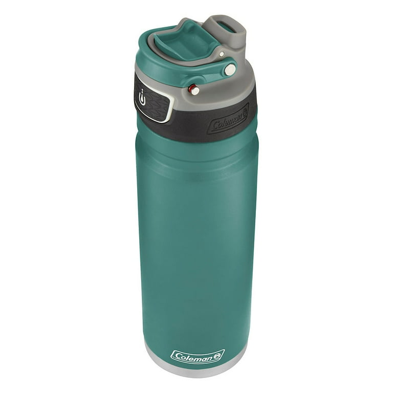 Coleman Freeflow Autoseal Water Bottle 24oz Black Stainless Steel Insulated