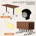 thumbnail image 3 of 2 PCS Folding Conference Table on Wheels,47.2 IN Modular Flip-Top Conference Room Table for 6–12 People, Mobile Training & Meeting Table for Office Classroom School, Space-Saving Design, 3 of 7