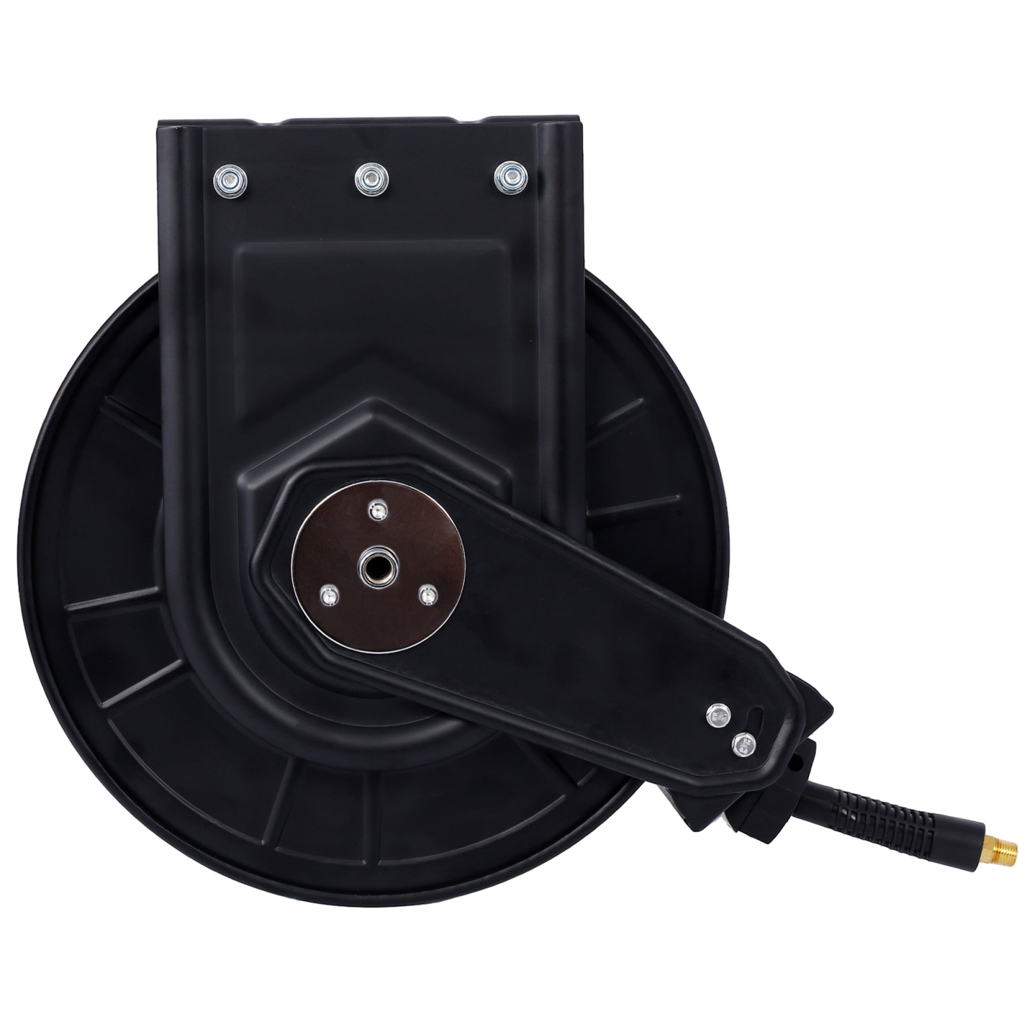 Retractable Air Hose Reel with 3/8 Inch x 50 FT Hybrid Hose, 300 PSI, Heavy Duty Steel Construction, Black