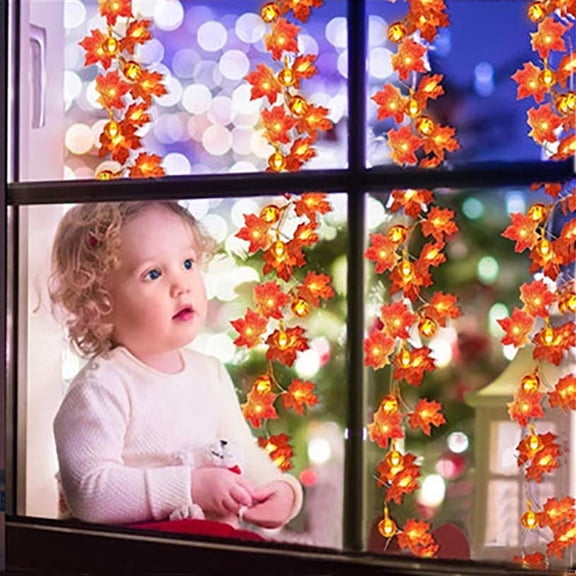 Halloween LED String Lights Pumpkin Maple Battery Decoration Light
