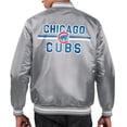 thumbnail image 2 of Men's Starter  Gray Chicago Cubs Printed Team Logo Satin Varsity Full-Snap Jacket, 2 of 2