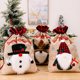 thumbnail image 1 of Bolsa de regalo de 3 piezas para la nueva decoración navideña, muñeco de nieve viejo, ciervo, lino a cuadros, bolsa de regalo para el ambiente festivo, suministros de decoración., 1 of 5