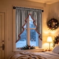 thumbnail image 4 of 59x24in Christmas Tree Shape Swags Valance Curtains, Farmhouse Valance, for Holiday Home Decor, Blackout Rod Pocket,Gray, 4 of 6